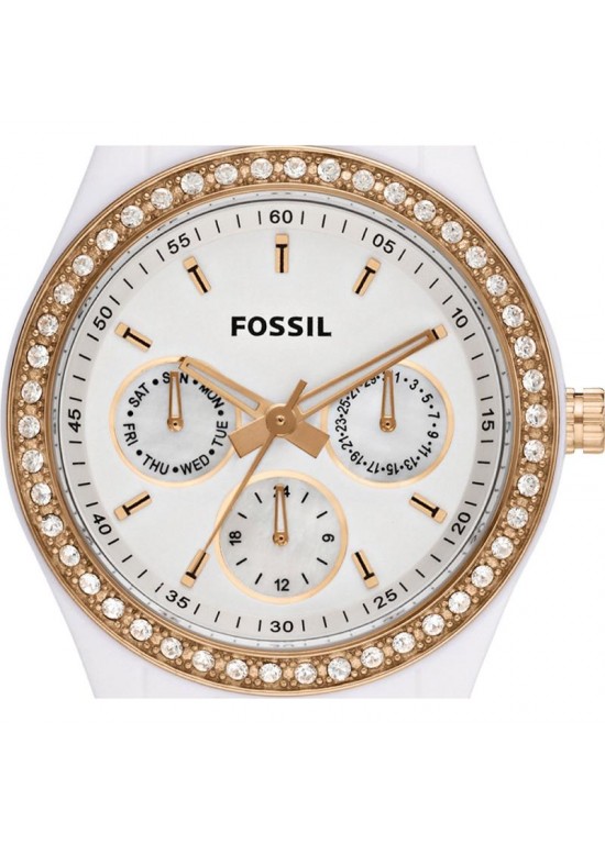 Fossil Stella White Resin Ladies Watch - ES2869-dial