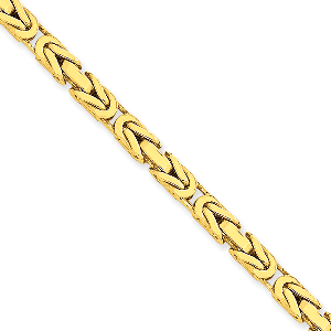 14K Yellow Gold 4mm Byzantine 7" chain