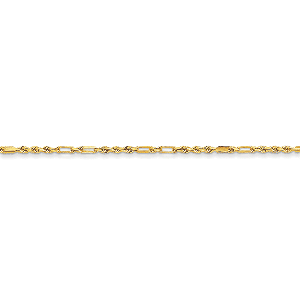 14K Yellow Gold 2.25mm Diamon-cut Milano Rope 18" chain