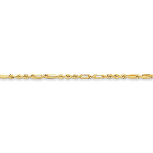 14K Yellow Gold 2.5mm Diamon-cut Milano Rope 20" chain