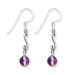 Purple Sterling Silver Amethyst Antiqued Dangle Earrings (QG-QE1333)