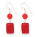 Red Sterling Silver Coral & Agate Earrings (QG-QE5596)