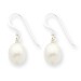 White Sterling Silver Freshwater Cultured Pearl Dangle Earrings