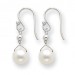 White Sterling Silver freshwater Cultured Pearl Earrings (QG-QE2054)