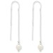 White Sterling Silver Cultured Pearl Threaded Earrings (QG-QE3853)