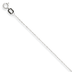 14K White Gold Cable 0.6mm Rope Carded 16" chain