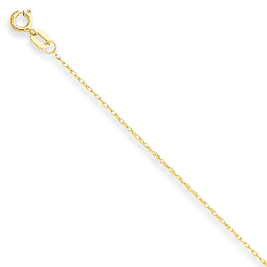 14K Yellow Gold Cable 0.6mm Rope Carded 18" chain