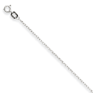 14K White Gold Cable 0.95mm Rope Carded 18" chain