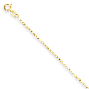 14K Yellow Gold Cable 1.05mm Rope Carded 18" chain