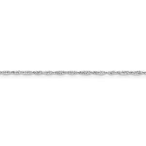 14K White Gold 1.55mm Hollow Singapore 24" chain