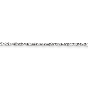 14K White Gold 2.05mm Hollow Singapore 16" chain