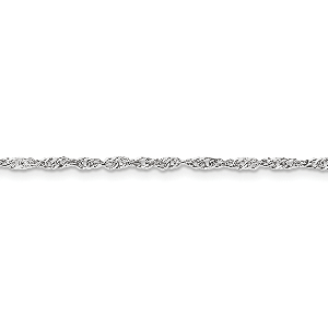 14K White Gold 2.45mm Hollow Singapore 18" chain