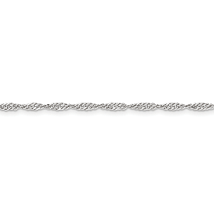 14K White Gold 2.75mm Hollow Singapore 18" chain