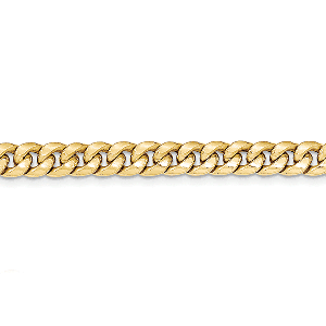 14K Yellow Gold 7.3mm Lightweight Cuban Link 7" chain