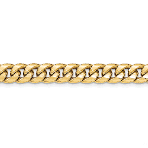 14K Yellow Gold 9.3mm Lightweight Cuban Link 8" chain
