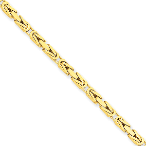 14K Yellow Gold 2.5mm Byzantine 18" chain