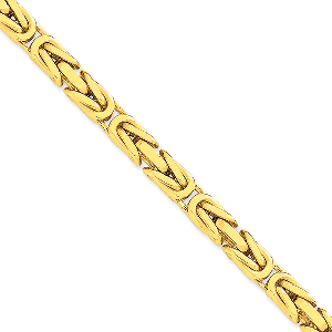 14K Yellow Gold 6.5mm Byzantine 8" chain