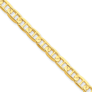 14K Yellow Gold 4.5mm Concave Anchor 7" chain