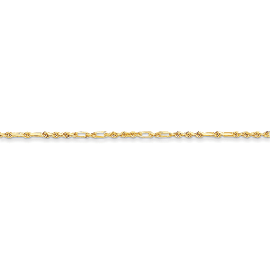 14K Yellow Gold 2mm Diamon-cut Milano Rope 9" chain