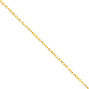 14K Yellow Gold 3.5mm Diamond Fancy 7" chain