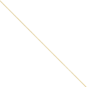 14K Yellow Gold Round Open Link 0.8mm Diamon-Cut Cable 16" chain