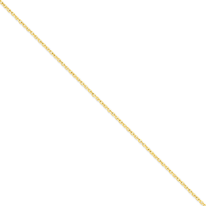 14K Yellow Gold Round Open Link 2.2mm Diamon-Cut Cable 24" chain