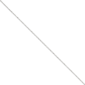 14K White Gold 1.2mm Diamond-Cut Bead 10" chain