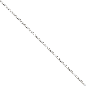 14K Yellow Gold Hand-polished 2.9mm Durable Flat Beveled Curb 8" chain