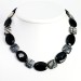Black Sterling Silver Black Agate & Zebra Jasper Necklace