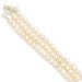 White Sterling Silver Triple Strand White Pearl Bracelet (QG-QH2470-8)